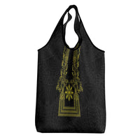 Philippines Barong Style Grocery Bag with Polynesian Art and Leaf Motif Black-Gold Color LT03 - Polynesian Pride
