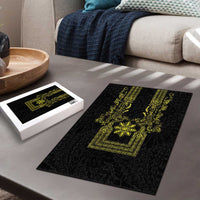 Philippines Barong Style Puzzle with Polynesian Art and Leaf Motif Black-Gold Color LT03 - Polynesian Pride