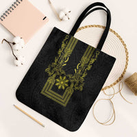 Philippines Barong Style Tote Bag with Polynesian Art and Leaf Motif Black-Gold Color LT03 Black Strap One Size Black - Polynesian Pride
