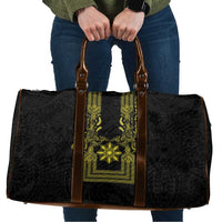 Philippines Barong Style Travel Bag with Polynesian Art and Leaf Motif Black-Gold Color LT03 Black - Polynesian Pride