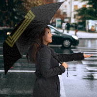 Philippines Barong Style Umbrella with Polynesian Art and Leaf Motif Black-Gold Color LT03 - Polynesian Pride