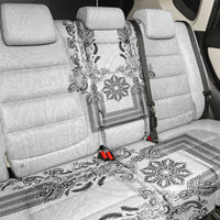 Philippines Barong Style Back Car Seat Cover with Polynesian Art and Leaf Motif Black-White Color LT03 - Polynesian Pride