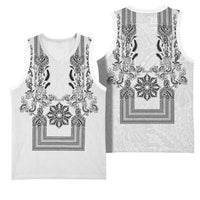 Philippines Barong Style Basketball Jersey with Polynesian Art and Leaf Motif Black-White Color LT03 - Polynesian Pride