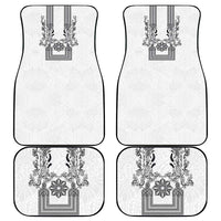 Philippines Barong Style Car Mats with Polynesian Art and Leaf Motif Black-White Color LT03 - Polynesian Pride