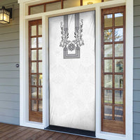 Philippines Barong Style Door Cover with Polynesian Art and Leaf Motif Black-White Color LT03 - Polynesian Pride