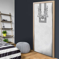 Philippines Barong Style Door Cover with Polynesian Art and Leaf Motif Black-White Color LT03 - Polynesian Pride