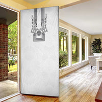 Philippines Barong Style Door Cover with Polynesian Art and Leaf Motif Black-White Color LT03 - Polynesian Pride