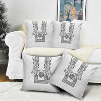 Philippines Barong Style Pillow Cover with Polynesian Art and Leaf Motif Black-White Color LT03 - Polynesian Pride