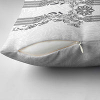 Philippines Barong Style Pillow Cover with Polynesian Art and Leaf Motif Black-White Color LT03 - Polynesian Pride