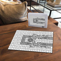 Philippines Barong Style Puzzle with Polynesian Art and Leaf Motif Black-White Color LT03 - Polynesian Pride