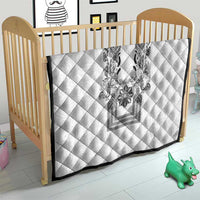 Philippines Barong Style Quilt with Polynesian Art and Leaf Motif Black-White Color