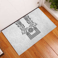 Philippines Barong Style Rubber Doormat with Polynesian Art and Leaf Motif Black-White Color LT03 - Polynesian Pride