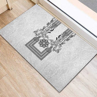 Philippines Barong Style Rubber Doormat with Polynesian Art and Leaf Motif Black-White Color LT03 - Polynesian Pride