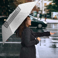 Philippines Barong Style Umbrella with Polynesian Art and Leaf Motif Black-White Color LT03 - Polynesian Pride