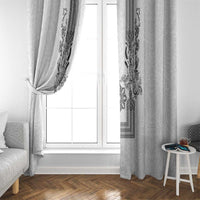 Philippines Barong Style Window Curtain with Polynesian Art and Leaf Motif Black-White Color LT03 - Polynesian Pride