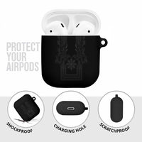 Philippines Barong Style AirPods Case with Polynesian Art and Leaf Motif Black Color LT03 - Polynesian Pride