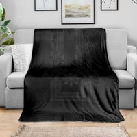 Philippines Barong Style Blanket with Polynesian Art and Leaf Motif Black Color LT03 - Polynesian Pride