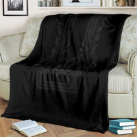 Philippines Barong Style Blanket with Polynesian Art and Leaf Motif Black Color LT03 - Polynesian Pride