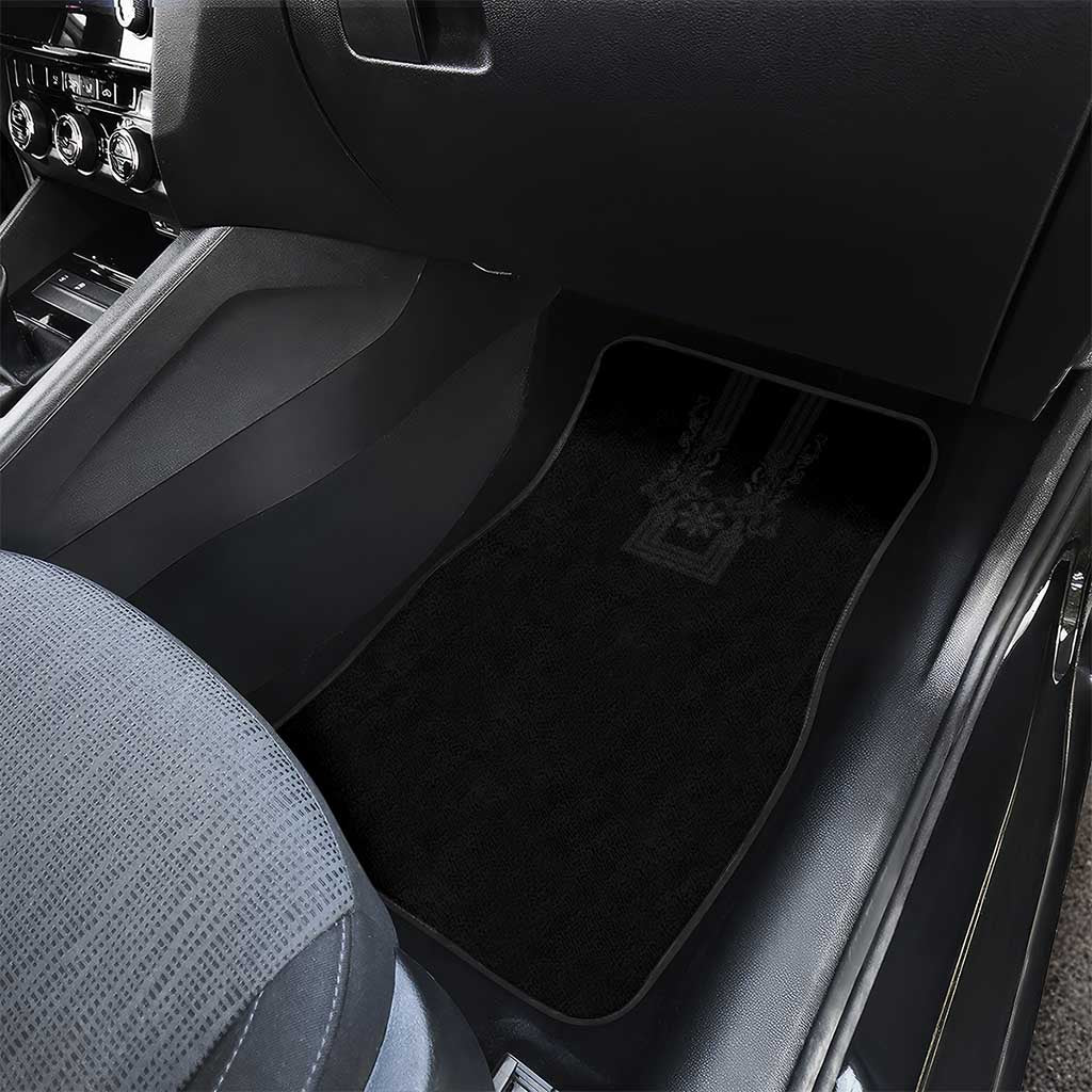 Philippines Barong Style Car Mats with Polynesian Art and Leaf Motif Black Color LT03 - Polynesian Pride
