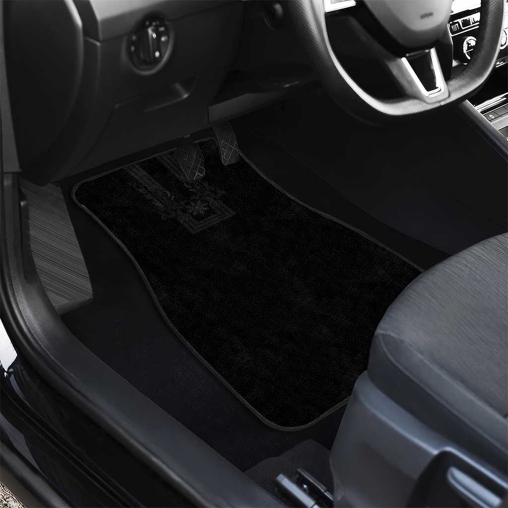 Philippines Barong Style Car Mats with Polynesian Art and Leaf Motif Black Color LT03 - Polynesian Pride