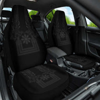 Philippines Barong Style Car Seat Cover with Polynesian Art and Leaf Motif Black Color LT03 One Size Black - Polynesian Pride