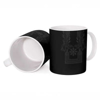 Philippines Barong Style Ceramic Mug with Polynesian Art and Leaf Motif Black Color LT03 - Polynesian Pride