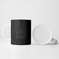 Philippines Barong Style Ceramic Mug with Polynesian Art and Leaf Motif Black Color LT03 - Polynesian Pride