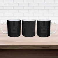 Philippines Barong Style Ceramic Mug with Polynesian Art and Leaf Motif Black Color LT03 - Polynesian Pride