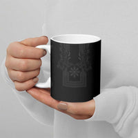 Philippines Barong Style Ceramic Mug with Polynesian Art and Leaf Motif Black Color LT03 - Polynesian Pride