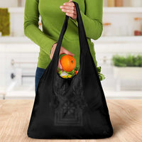Philippines Barong Style Grocery Bag with Polynesian Art and Leaf Motif Black Color LT03 - Polynesian Pride