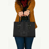Philippines Barong Style Leather Bag with Polynesian Art and Leaf Motif Black Color LT03 - Polynesian Pride