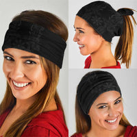 Philippines Barong Style Neck Gaiter with Polynesian Art and Leaf Motif Black Color LT03 - Polynesian Pride