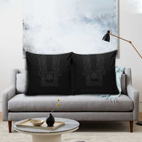 Philippines Barong Style Pillow Cover with Polynesian Art and Leaf Motif Black Color LT03 - Polynesian Pride