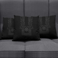 Philippines Barong Style Pillow Cover with Polynesian Art and Leaf Motif Black Color LT03 - Polynesian Pride