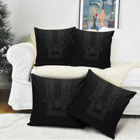 Philippines Barong Style Pillow Cover with Polynesian Art and Leaf Motif Black Color LT03 - Polynesian Pride