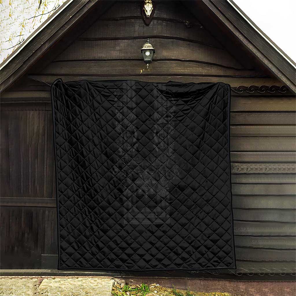 Philippines Barong Style Quilt with Polynesian Art and Leaf Motif Black Color LT03 - Polynesian Pride