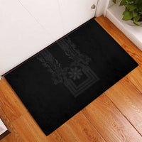 Philippines Barong Style Rubber Doormat with Polynesian Art and Leaf Motif Black Color LT03 - Polynesian Pride