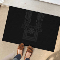 Philippines Barong Style Rubber Doormat with Polynesian Art and Leaf Motif Black Color LT03 - Polynesian Pride