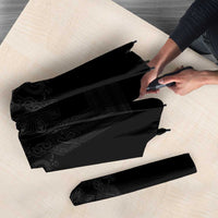 Philippines Barong Style Umbrella with Polynesian Art and Leaf Motif Black Color LT03 - Polynesian Pride