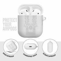 Philippines Barong Style AirPods Case with Polynesian Art and Leaf Motif White Color