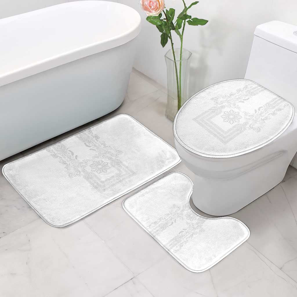 Philippines Barong Style Bathroom Set with Polynesian Art and Leaf Motif White Color LT03 - Polynesian Pride