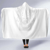 Philippines Barong Style Hooded Blanket with Polynesian Art and Leaf Motif White Color LT03 One Size White - Polynesian Pride
