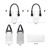 Philippines Barong Style Leather Bag with Polynesian Art and Leaf Motif White Color LT03 - Polynesian Pride