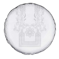 Philippines Barong Style Spare Tire Cover with Polynesian Art and Leaf Motif White Color LT03 - Polynesian Pride
