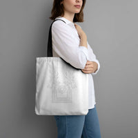 Philippines Barong Style Tote Bag with Polynesian Art and Leaf Motif White Color LT03 - Polynesian Pride