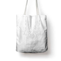 Philippines Barong Style Tote Bag with Polynesian Art and Leaf Motif White Color LT03 - Polynesian Pride