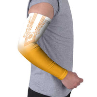 Philippines Barong Style Arm Sleeves with Polynesian Art and Leaf Motif Yellow Color LT03 - Polynesian Pride