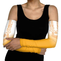 Philippines Barong Style Arm Sleeves with Polynesian Art and Leaf Motif Yellow Color LT03 - Polynesian Pride