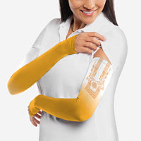 Philippines Barong Style Arm Sleeves with Polynesian Art and Leaf Motif Yellow Color LT03 - Polynesian Pride