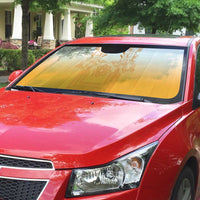 Philippines Barong Style Auto Sun Shade with Polynesian Art and Leaf Motif Yellow Color LT03 - Polynesian Pride
